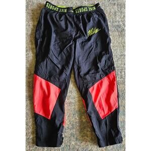 Nike Men's Black and Red Sports Pants Size M